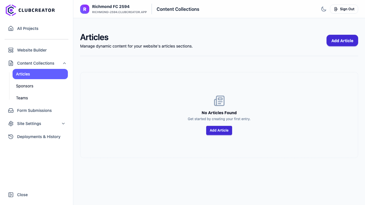Articles Collection List