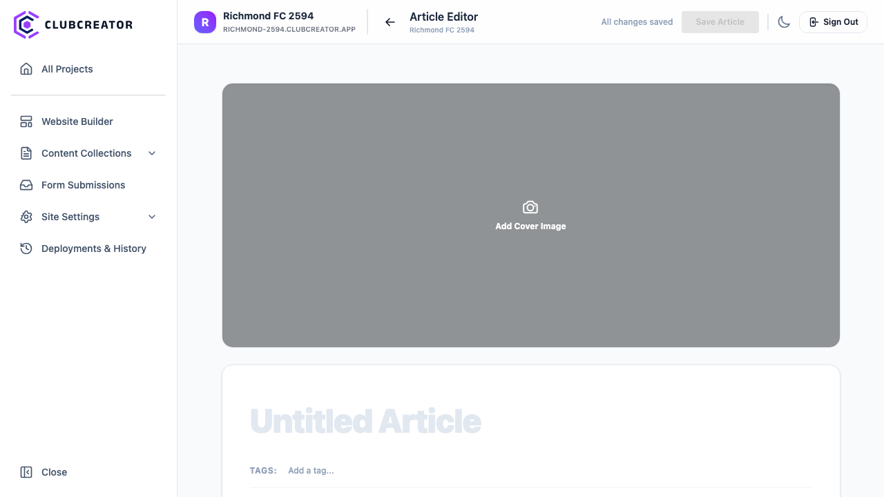 Lexical Rich Text Article Editor